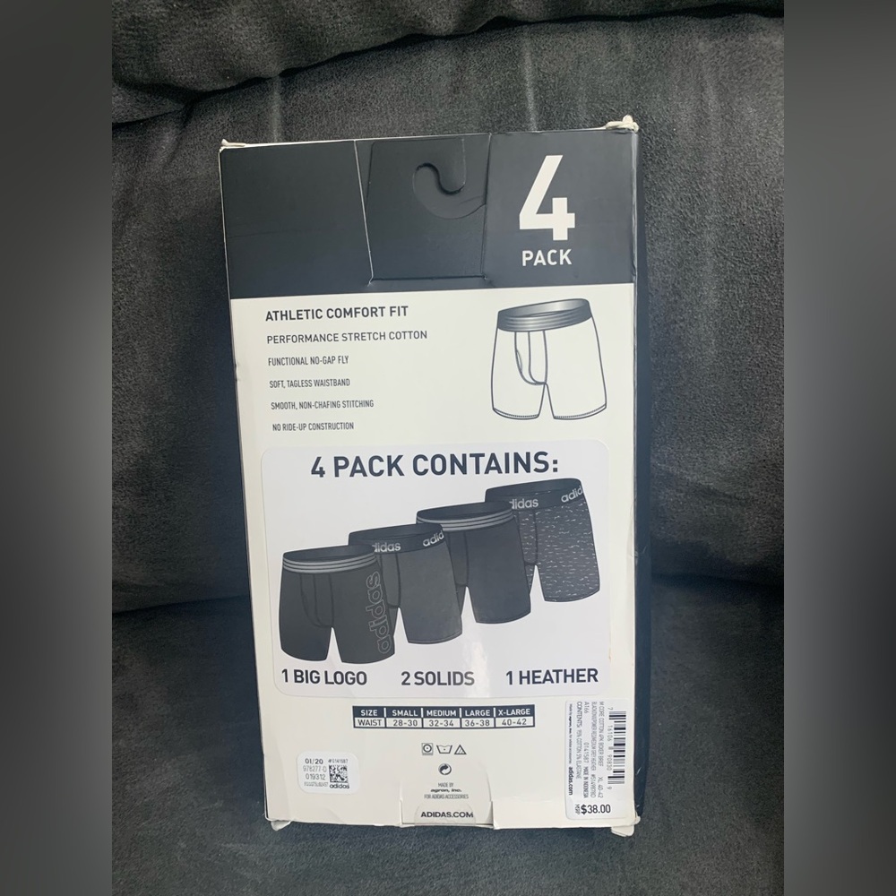 New with tag men’s adidas 4 pack Stretch cotton Boxers briefs - Picture 2 of 5